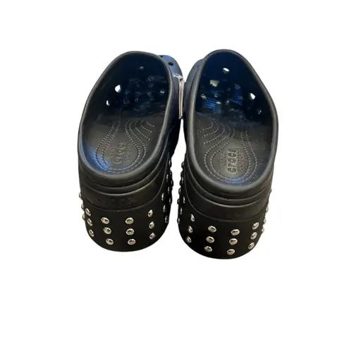Crocs NWT  Siren Studded Clog Heel Black Women's Size 12 W12/M10 Goth Rock & Roll