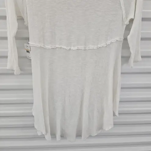 Free People  Intimately Layering Top Womens Size S Lightweight Knit White * FLAW