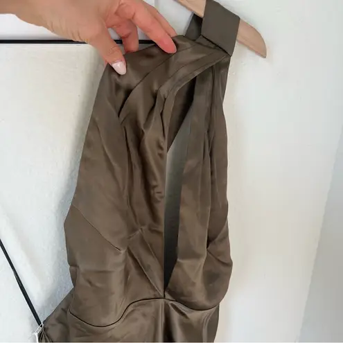 Reformation NWT  Dasha Silk One Shoulder Maxi Dress in Morel Brown