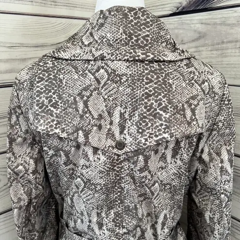 Platinum Utex Snakeskin Print Trench Rain Coat Tan Size M