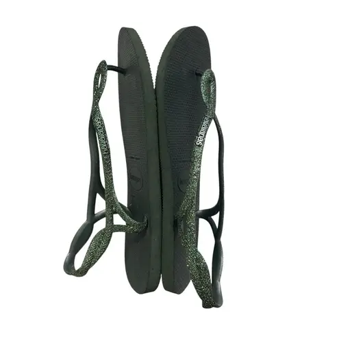 Havaianas Flip Flops 41/42 Green Luna Glitter Sparkle Sandals Women’s