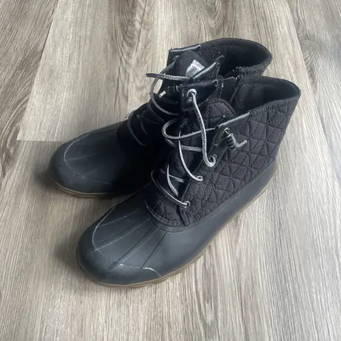 Sperry  Womens size 8 Black Rubber Boot Saltwater Water Resistant Farm Gorpcore thumbnail 5