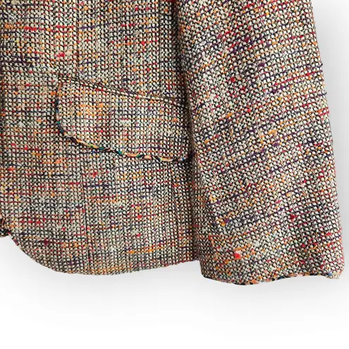 American Vintage Vintage Coldwater Creek Funky Colorful Tweed 3 Button Blazer Suit Coat Jacket L