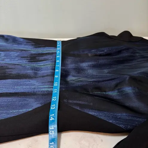 Elie Tahari Women's Nadia Sheath Dress Size 8 Blue Watercolor Black