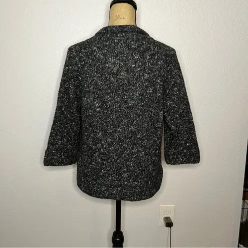 Preswick & Moore Womens Grey Open Front 3/4 Sleeve Cardigan Sweater sz S Office