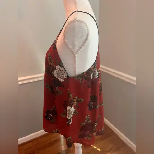 Her Name Says Grace Burgundy Floral Tank Top