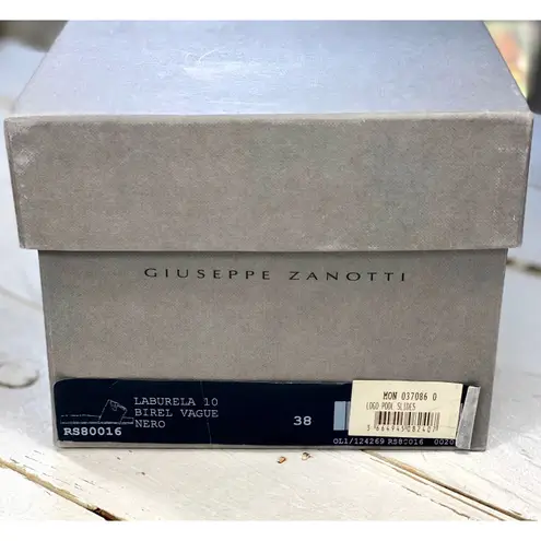 Giuseppe Zanotti Logo Leather Slide Sandals