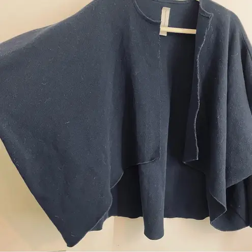 Carla Pontes Oversized Open Front Wool Wrap Cardigan Coat Navy One Size Blue Size undefined