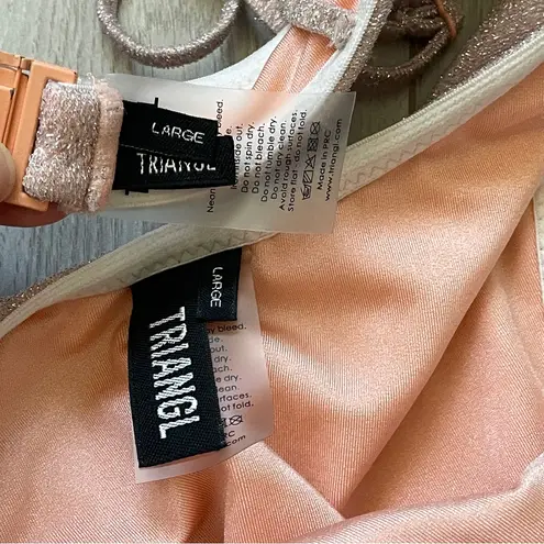 Triangl Glitter Bikini lina blush cheeky high rise womens Pink (large) swim chic