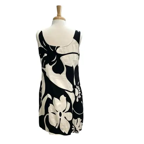 Tori Richard Hawaiian Floral Tropical Sleeveless Mini Dress Black White size 14 - Image 5