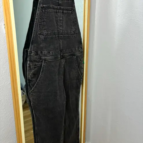 Gap washed black straight leg overalls