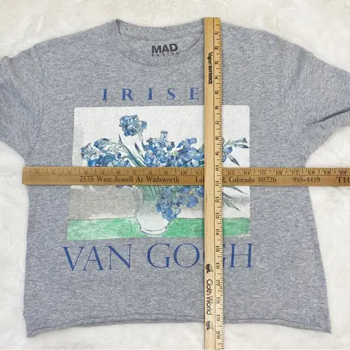 Mad Engine Vangogh Irises Print Crop T Shirt Gray Juniors Small Size undefined