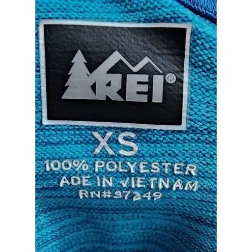 Billy Reid REI Women's Turquoise Hooded Athletic Pullover Quarter-Zip Jacket XS