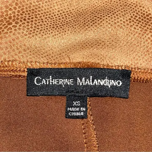 Catherine Malandrino Tan Faux Leather Snakeprint Leggings size XS