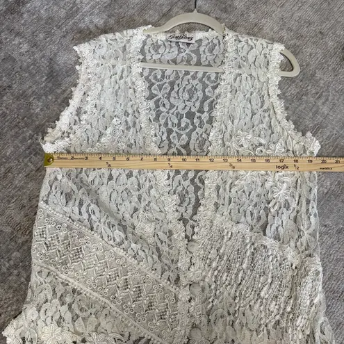 Gina Blaneź Vintage 80s 90s Y2K Off White Patchwork Lace Vest Size L