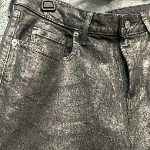 Wild Fable New 10 -  High Rise Baggy Jeans Denim Wide Leg Silver Metallic Wash thumbnail 14