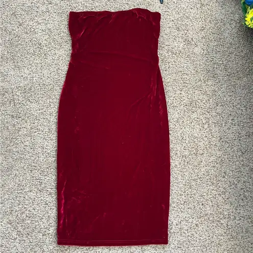 Red velvet tube top dress Size M