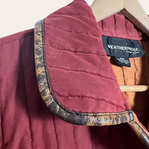 Weatherproof Vintage Red Quilted Single Breasted Insulated Coat Size M