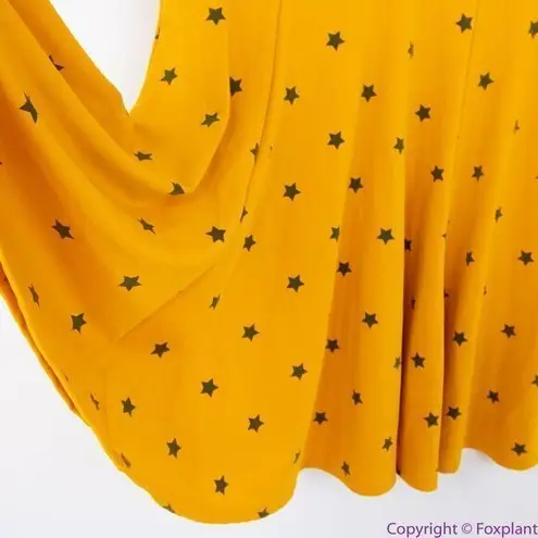 Unique Vintage Gwynnie Bee Yellow Star Print Fit-And-Flare Dress, XL
