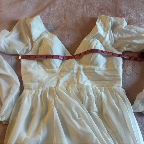 NWOT white chiffon long sleeve v