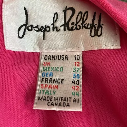 Joseph Ribkoff hot pink and orange zipper dress.