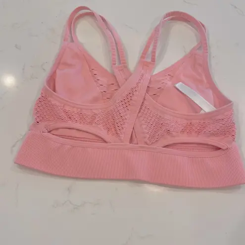 Victoria Sport Pink Cropped Sports Bra Sz Small pink peach coral
