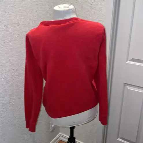 IZOD Red Women’s Long Sleeve Pullover Sweatshirt EUC Sz Lg Cozy Comfy Contempo
