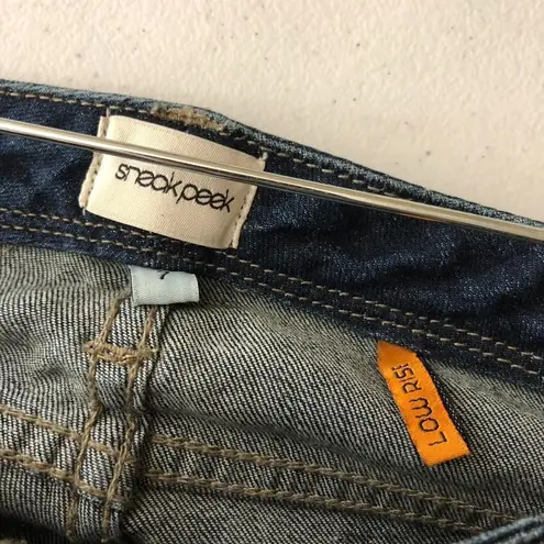 Sneak Peek Womens Jeans Skinny Low Rise Dark Wash Stretch Size 7 Blue