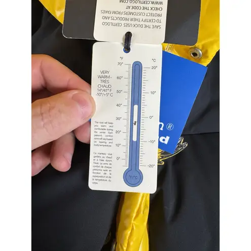 Save The Duck Luma Hooded Puffer Yellow/Black Unisex Jacket XL D3790U