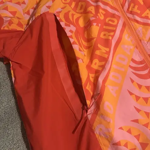 Farm Rio x Adidas XS Myshelter Windbreaker Long Jacket Soccer Brazil Pink Red