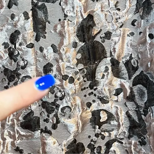 #98 LAFAYETTE 148 NEW YORK METALLIC PATTERN MINI DRESS SIZE 14 Tan