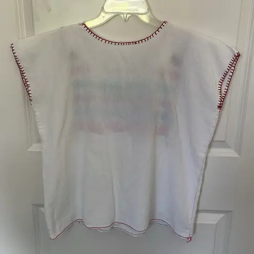 Handmade Mexican Apple Embroidered Top Small