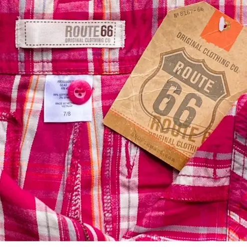 Route 66 NWT ~ Bright Pink Plaid Cotton Casual Pockets Shorts ~ Women's Size 7/8