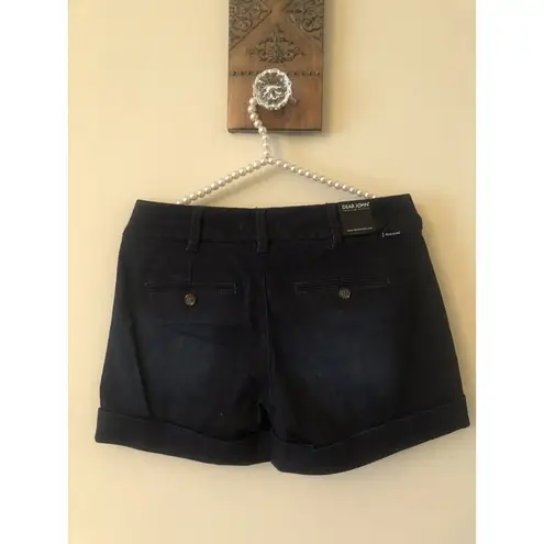 Dear John NWT  Womens Size 25 Finnegan Roll Cuff Shorts Dark Wash Blue Denim