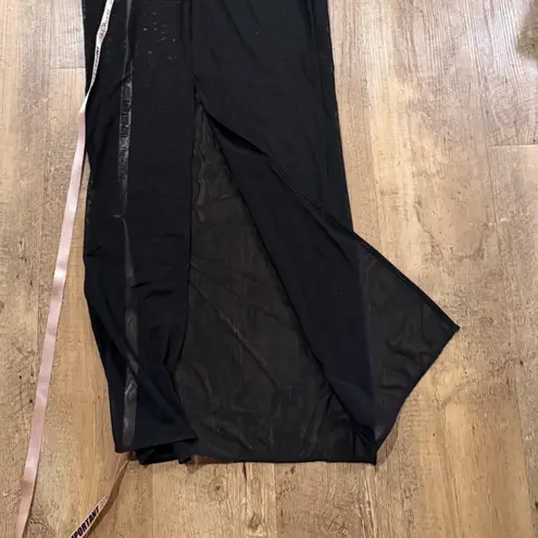 House Of CB  Everly Long Sheer Dress - Black Mesh Maxi Dress with Bodysuit 🖤