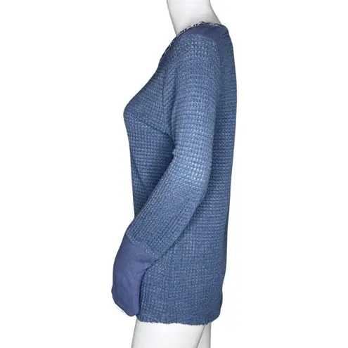 Sundance Shirt Womens Small Blue Ribbed Knit Thermal Lightweight Casual Lounge