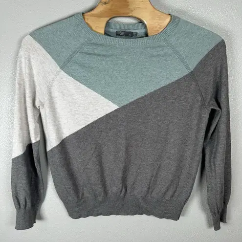 prAna Havaar Sweater Womens Sz XL Blue Gray Organic Cotton Merino Wool Pullover