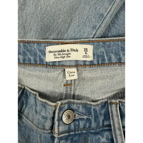 Abercrombie & Fitch Abercrombie Fitch Curve Love The 90’s Straight Ultra High Rise Jeans 28/6L NWT