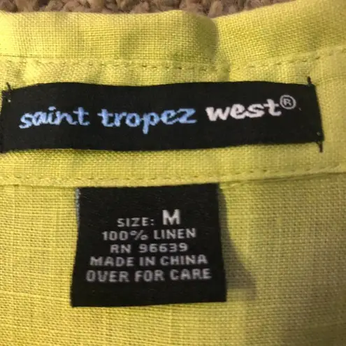 Saint Tropez West Blouse Womens M Used 100% Linen