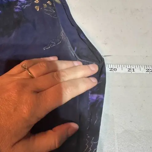 Babaton Aritzia Women's Floral Silk Benedict Sleeveless Shirt Dress Navy Medium