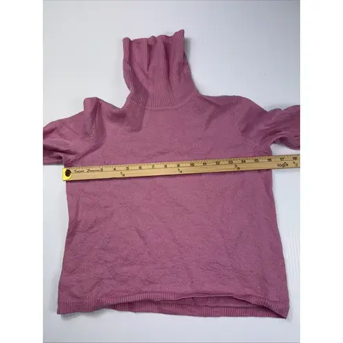 Pendleton Merino Wool Turtleneck Sweater Warm Winter Layering Top M Pink Cropped