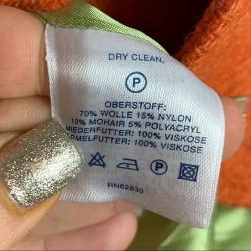 Lands' End Lands’ End Wool Blend Retro Orange Blazer Jacket Size 10 Vintage Classic Lined