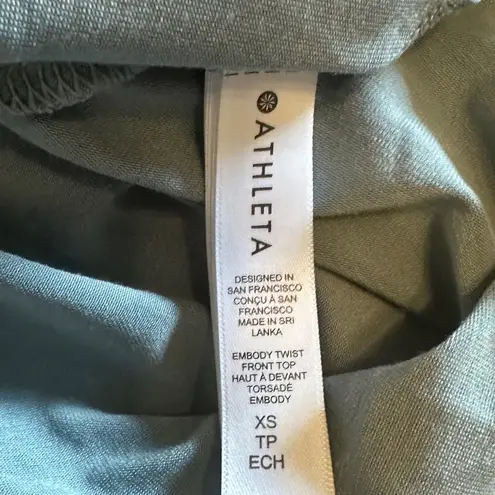 Athleta  Embody Twist Front Modal Blend Light Blue Sage Top Size XS P - Image 6