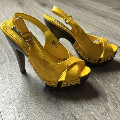 Yellow Slingback Heels by Shes Collection Size 5.5
