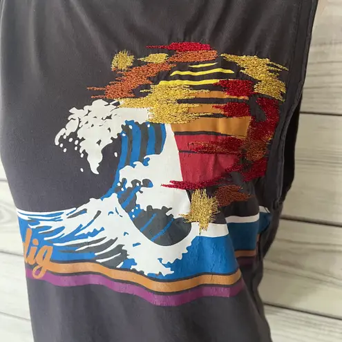 Zadig & Voltaire Rare Grey Colorful Studded Moly Graphic Muscle Tank