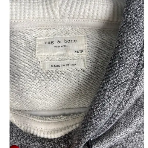Rag and Bone  New York Gray Cropped Raw Edge Pullover Hoodie Size XS‎ thumbnail 8