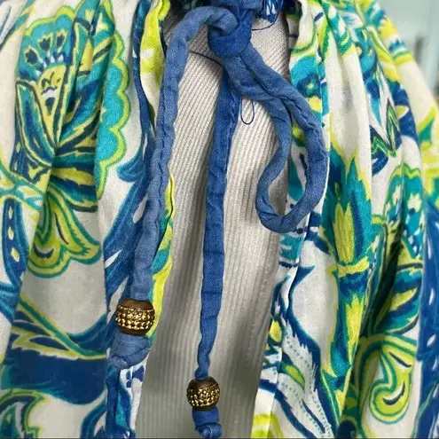 Ralph Lauren Lauren  Swim Coverup Blue Green Paisley Floral Lightweight Cotton L