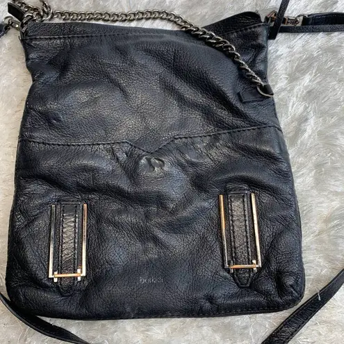 Botkier Leather Crossbody Bag Mixed Metal Black Pebbled
