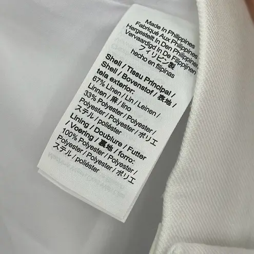 NWT J. Crew Womens White Relaxed Stretch Linen Blend Sydney Pant Size P12