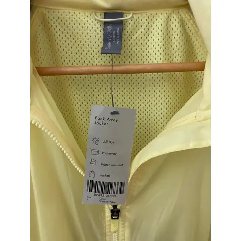 Sweaty Betty Pack Away Hooded Jacket in Yellow Water Lilly Size Small